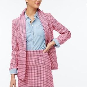 JCrew Pink Plaid Blazer